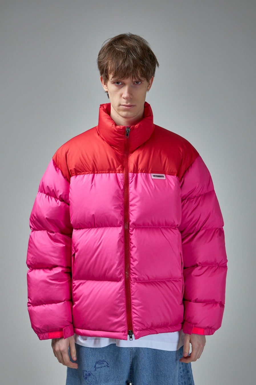 Vetements Hot Pink Logo Puffer Jacket Best