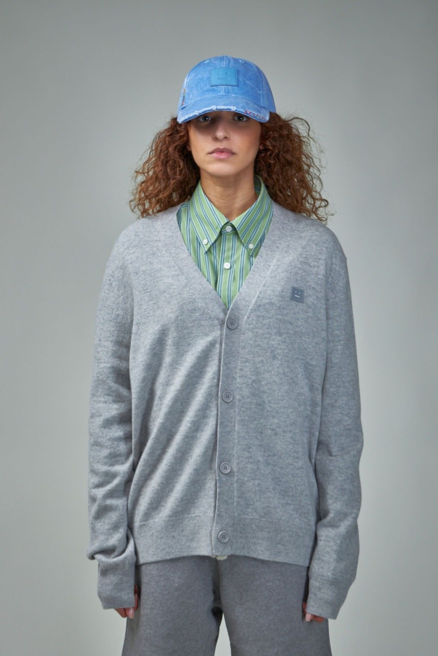 Acne Studios V-Neck Cardigan Face Best