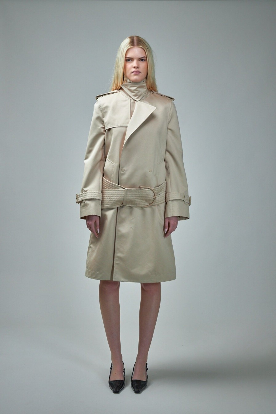 Burberry Long Silk Trench Coat Online