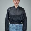 Mugler Cropped Nylon Bomber Hot