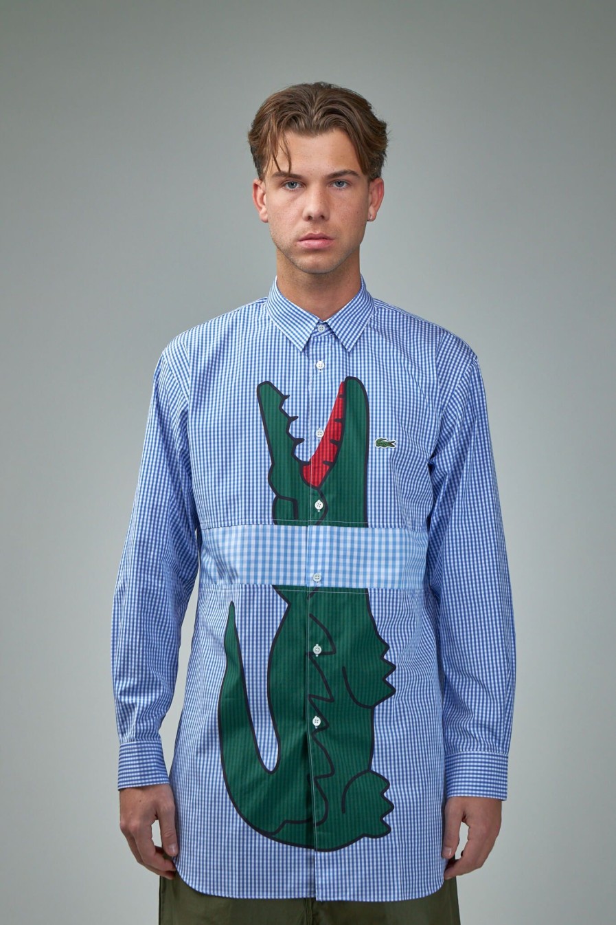 Comme des Garçons Shirt x Lacoste Men Shirt Woven Check Hot