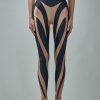 Mugler Bi-Color Spiral Leggings Best