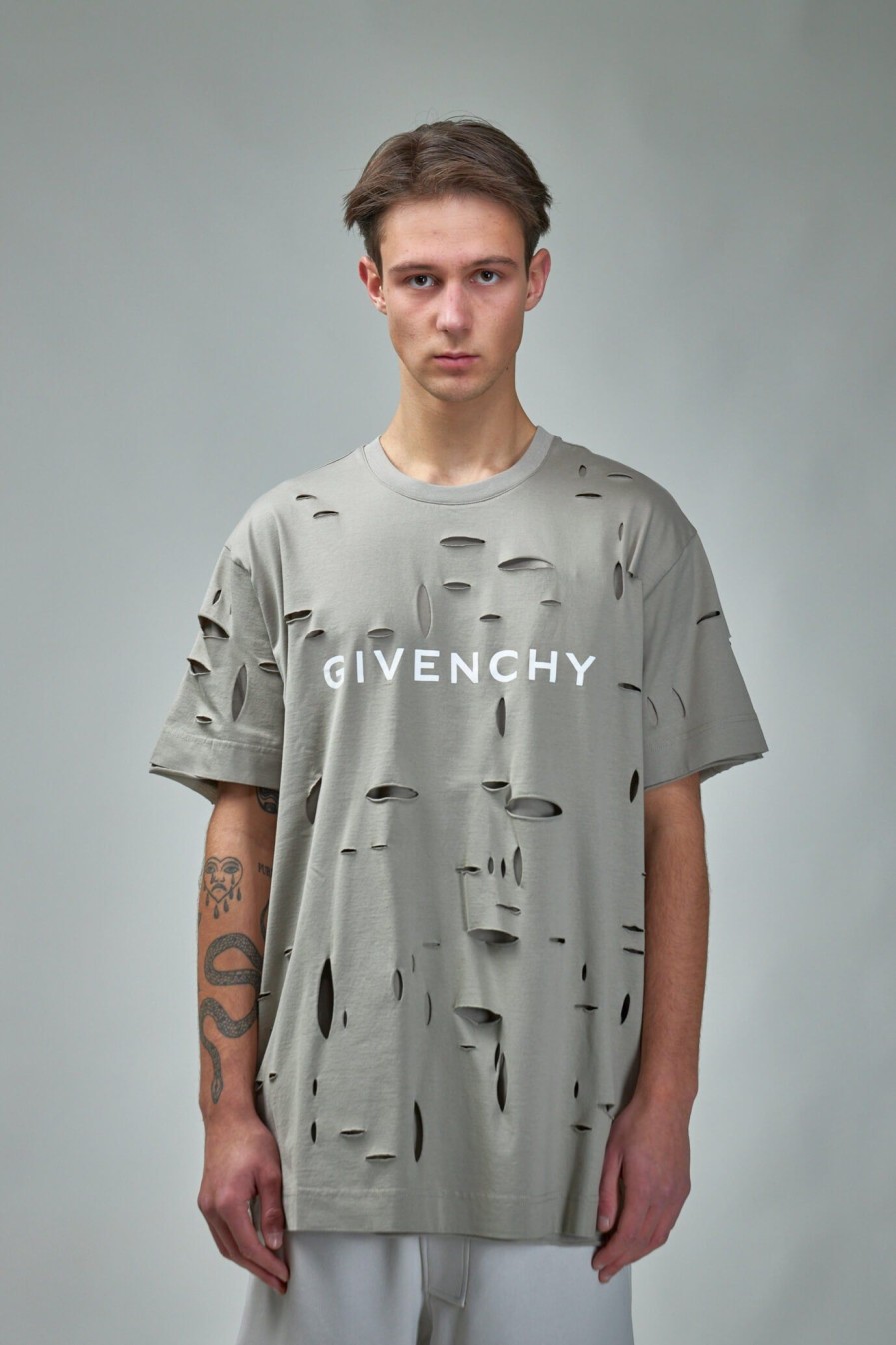 Givenchy Archetype Oversized T-Shirt With Destroyed Effects Wholesale