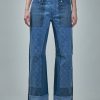 Marine Serre Regenerated Denim Straight Leg Pants New