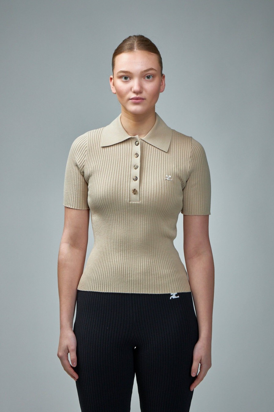 Courrèges Rib Knit Polo Clearance