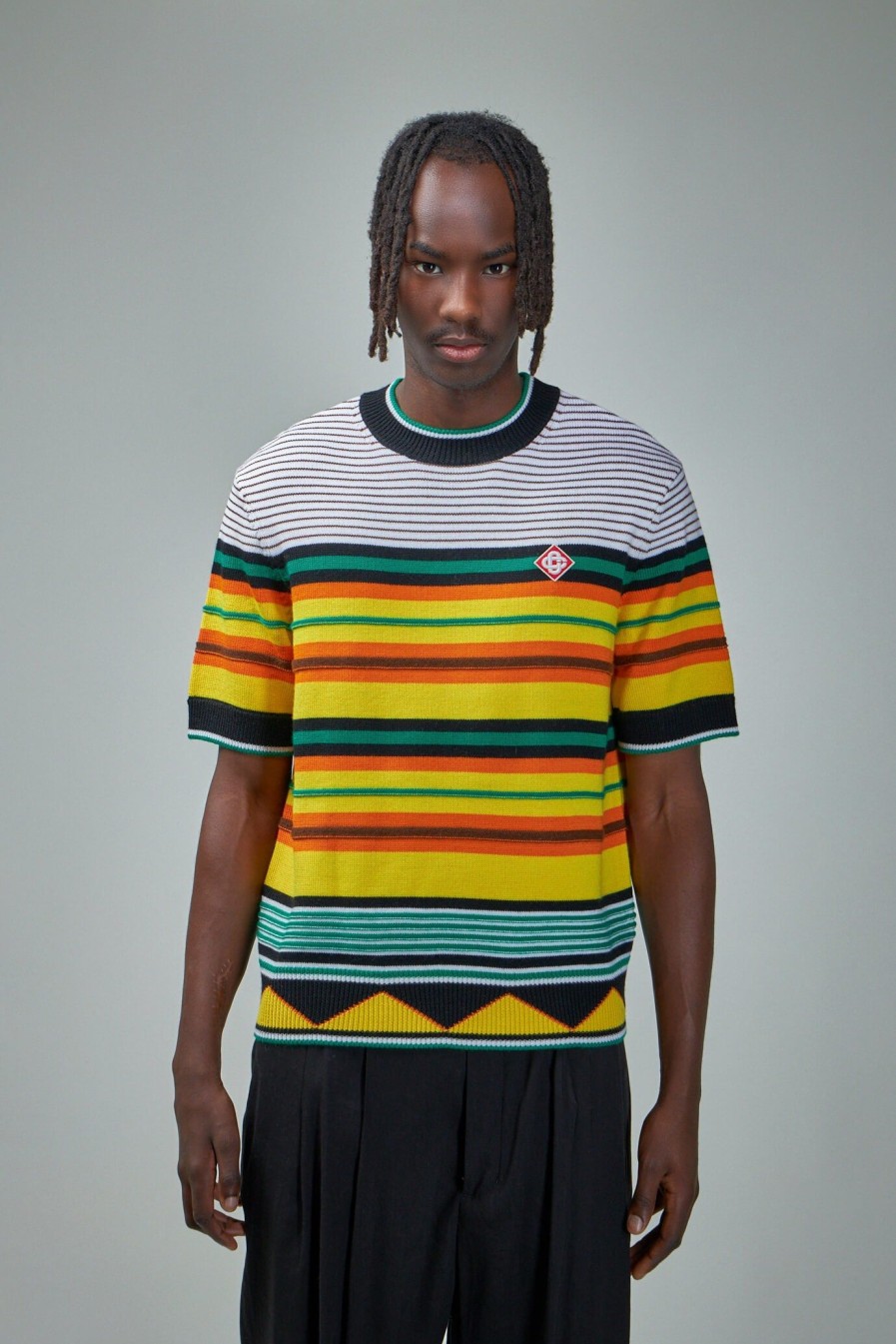 Casablanca Knitted Wool Striped Tee Clearance