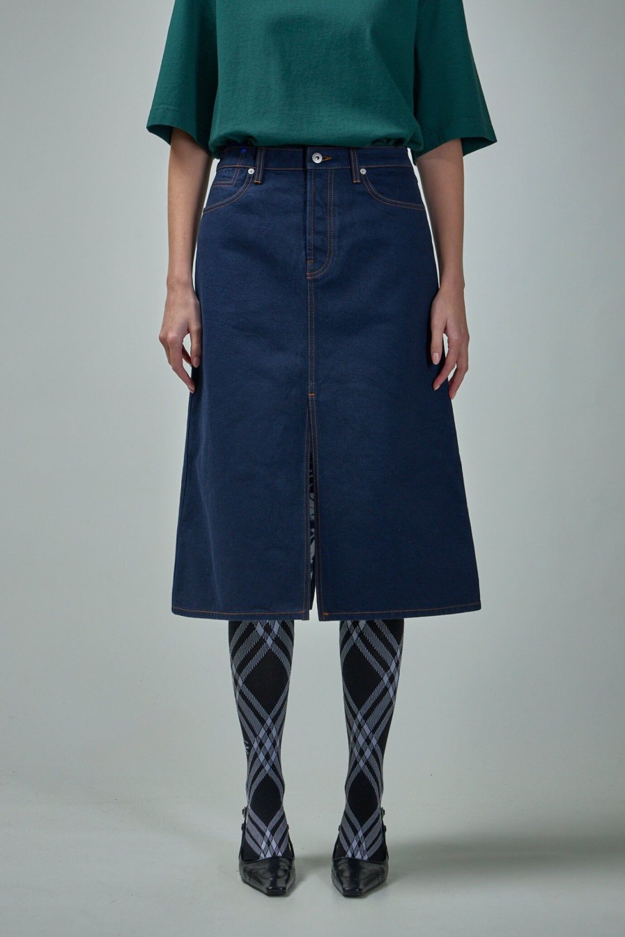 Burberry Heavyweight Denim Skirt Clearance