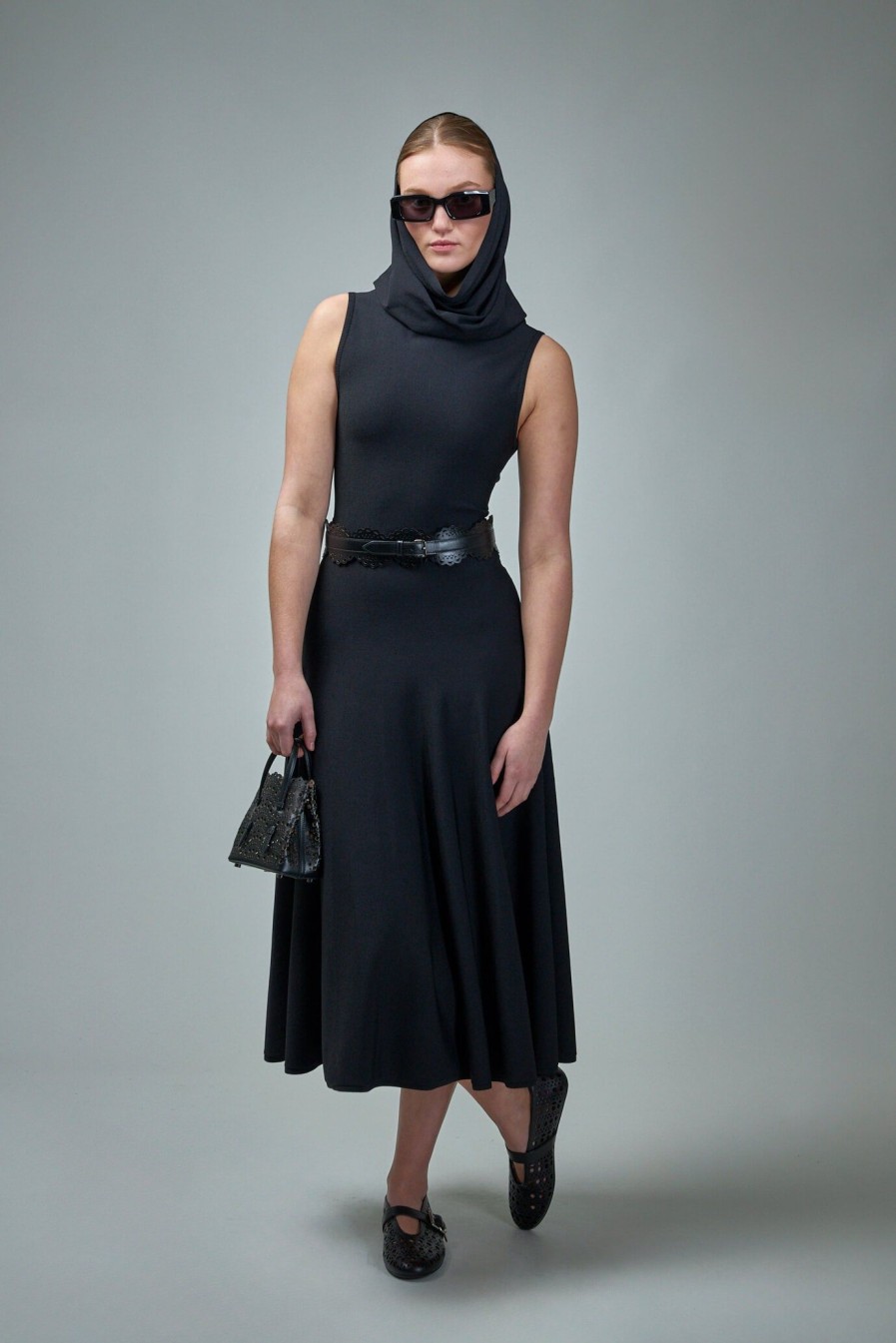 Alaïa Hooded Dress Matt Viscose Online