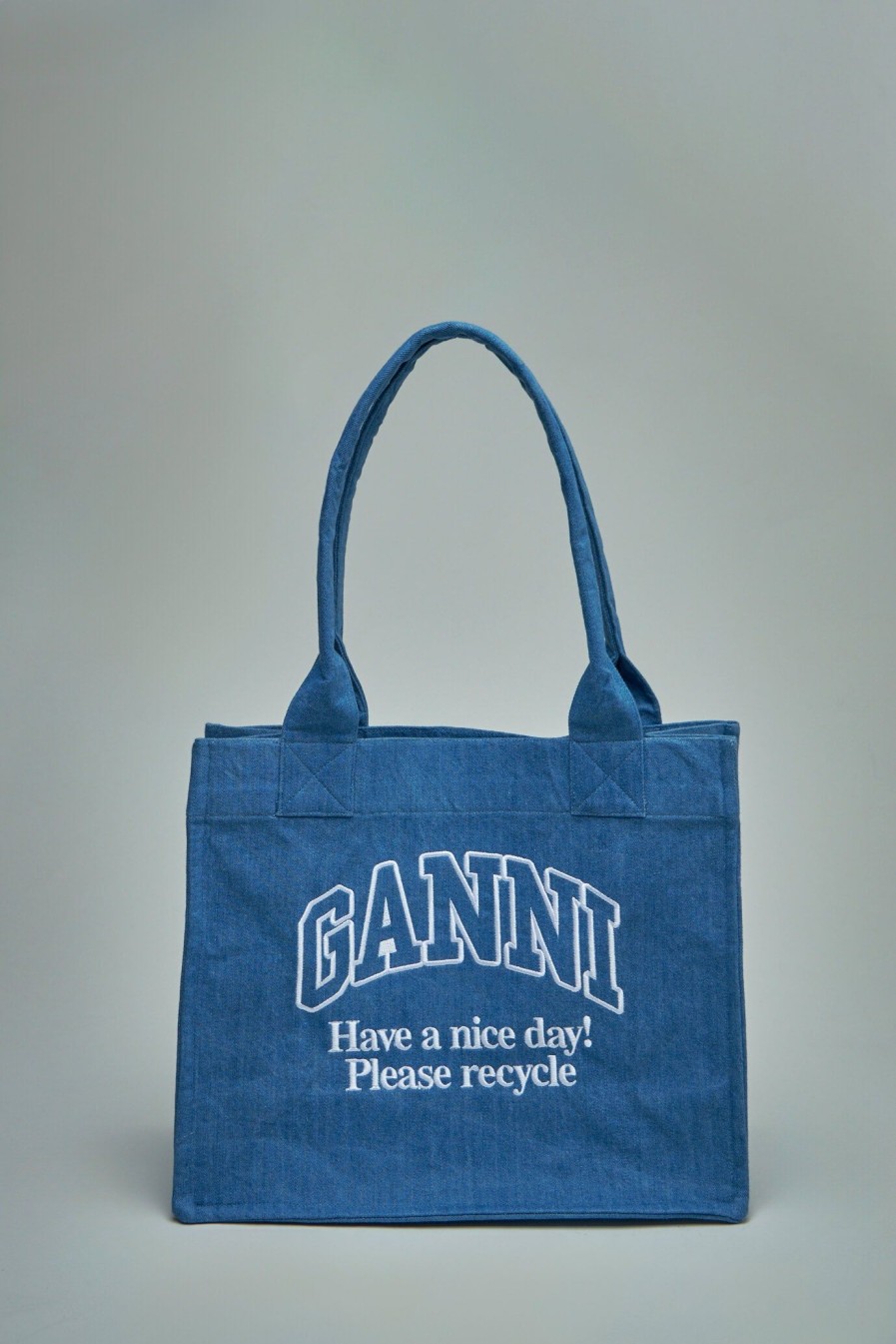 Ganni Large Easy Shopper Denim New