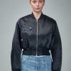 Mugler Cropped Nylon Bomber Hot