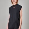 Raf Simons Sleeveless T-Shirt With Elastics And Label, Black Wholesale