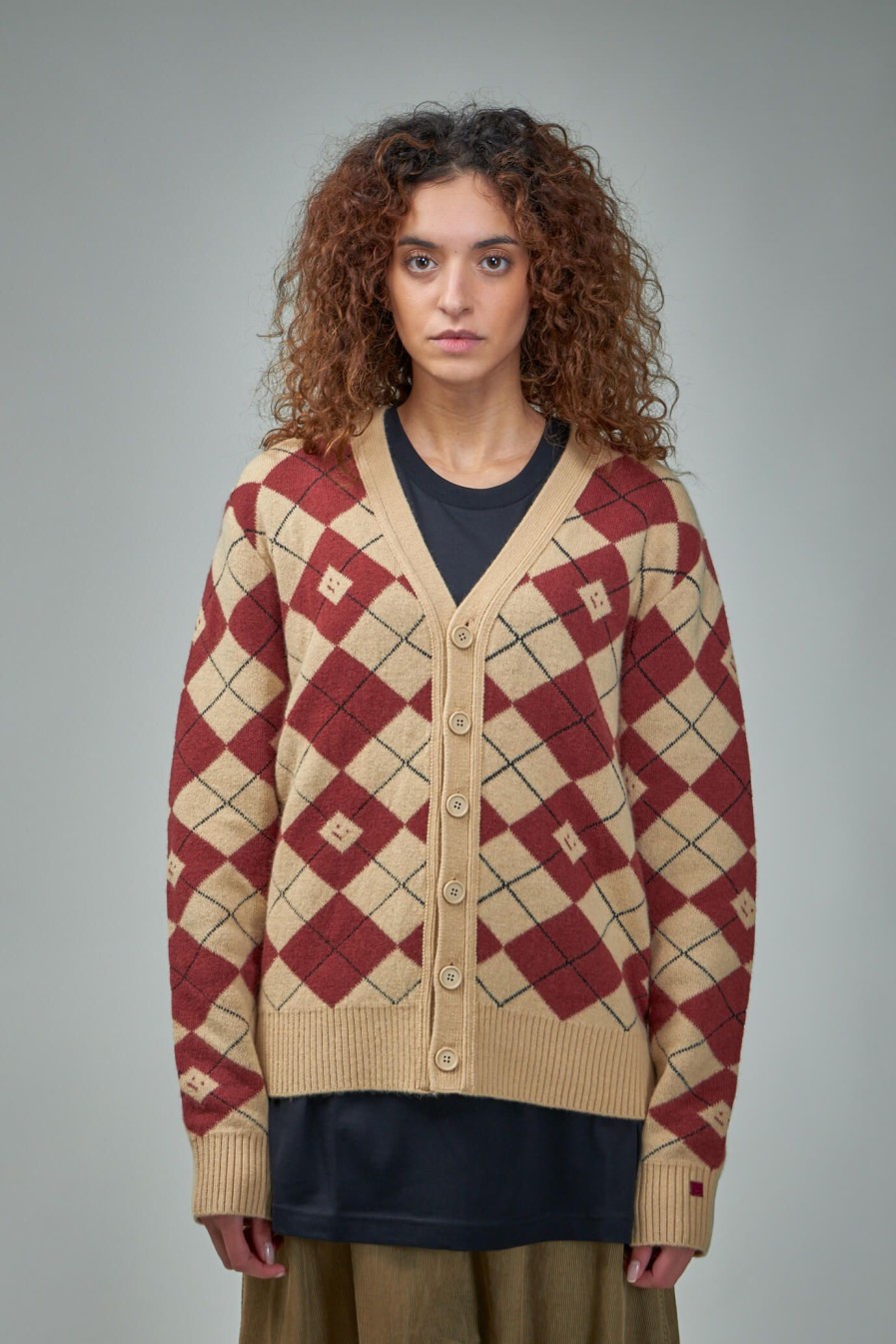 Acne Studios Argyle Jacquared Cardigan Best