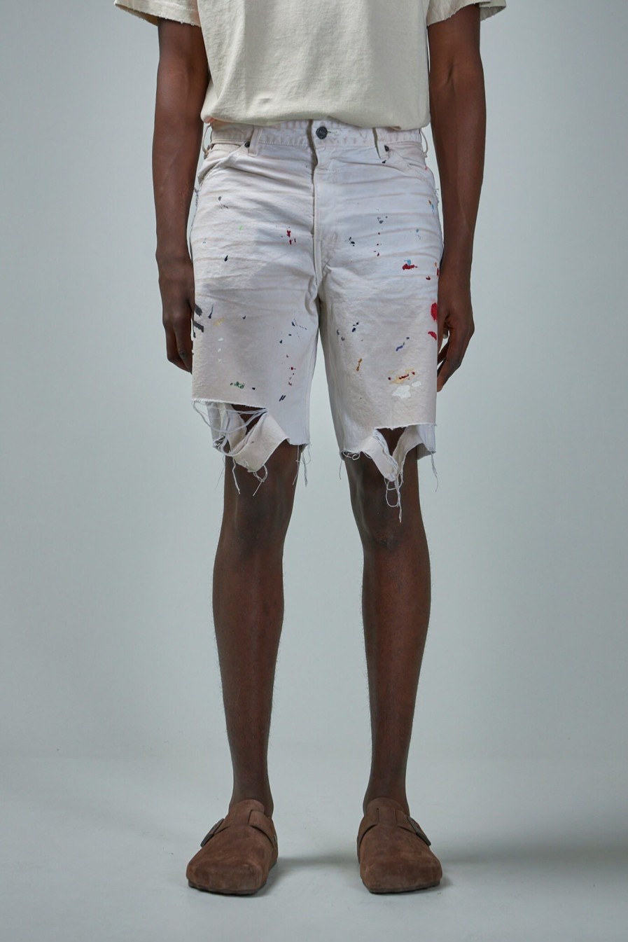 Gallery Dept. Flea Carpenter Shorts White Paint Online