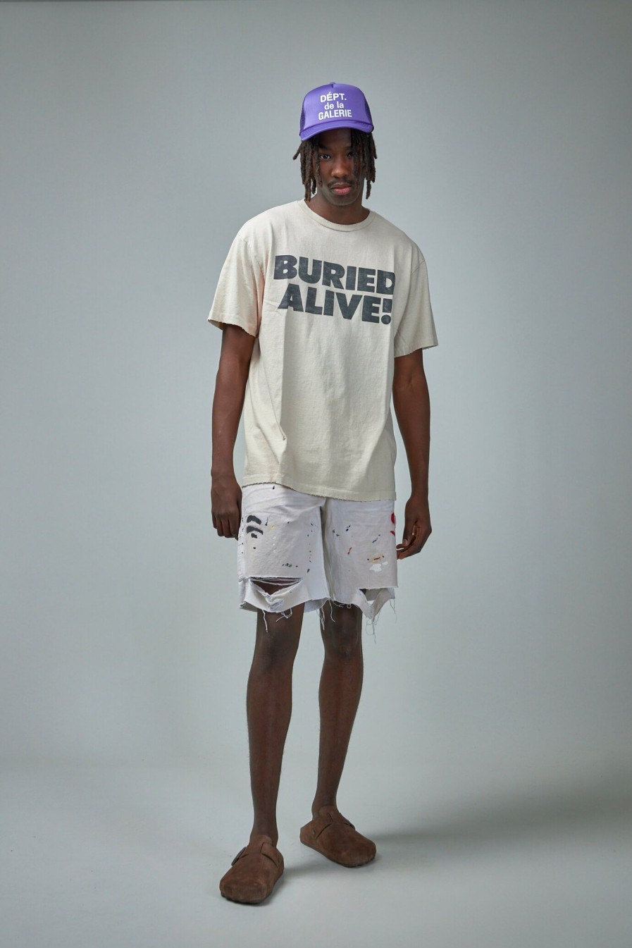 Gallery Dept. Flea Carpenter Shorts White Paint Online