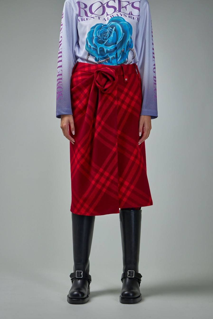 Burberry by Daniel Lee Check Wool Skirt Best