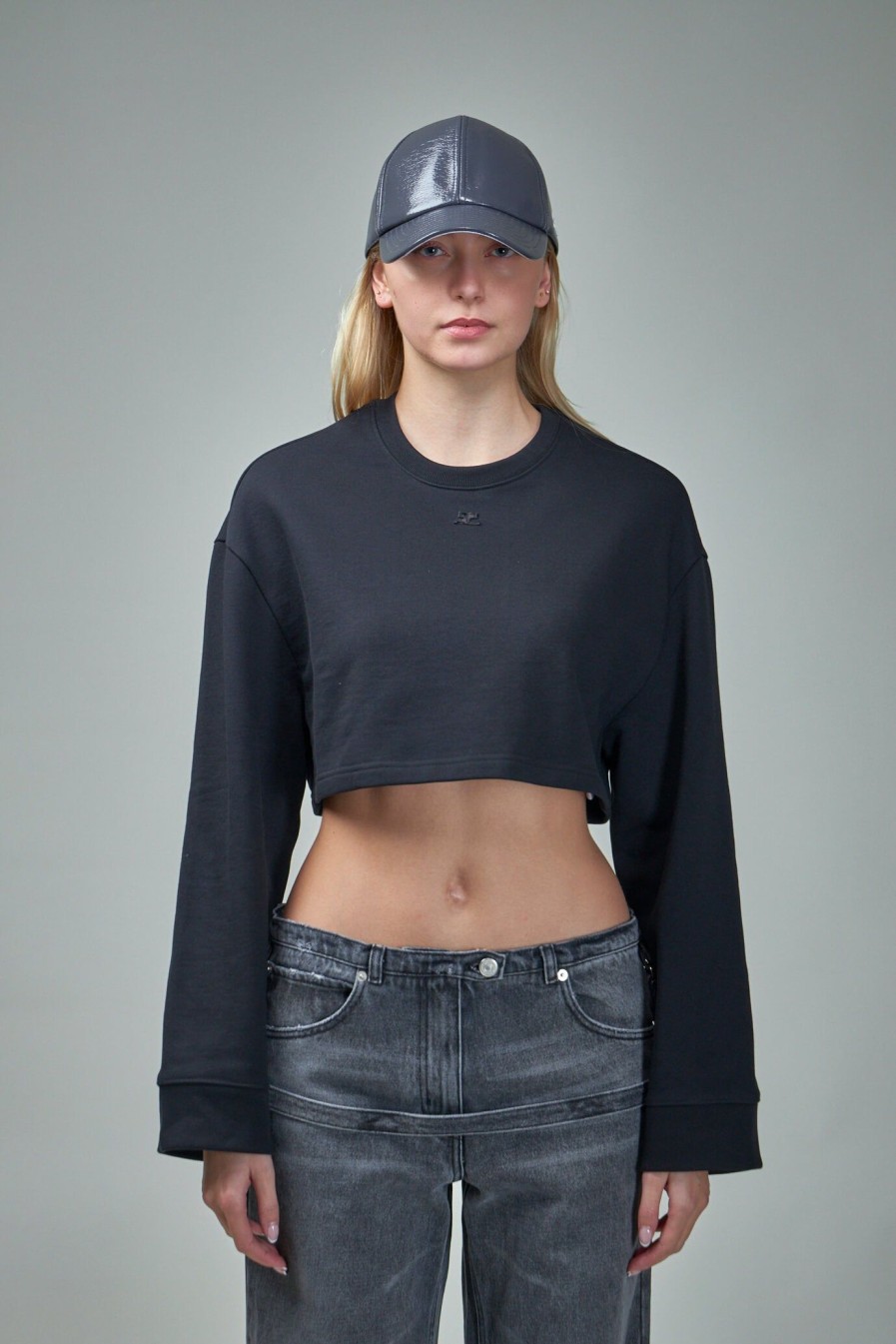 Courrèges Cocoon Fleece Cropped Sweater New