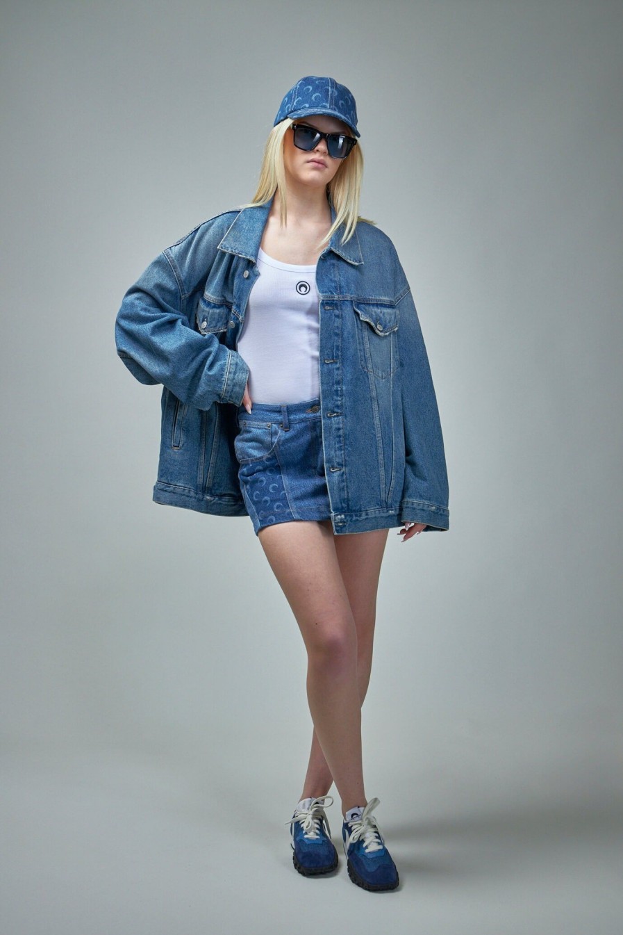 Marine Serre Regenerated Denim Mini Skirt Best