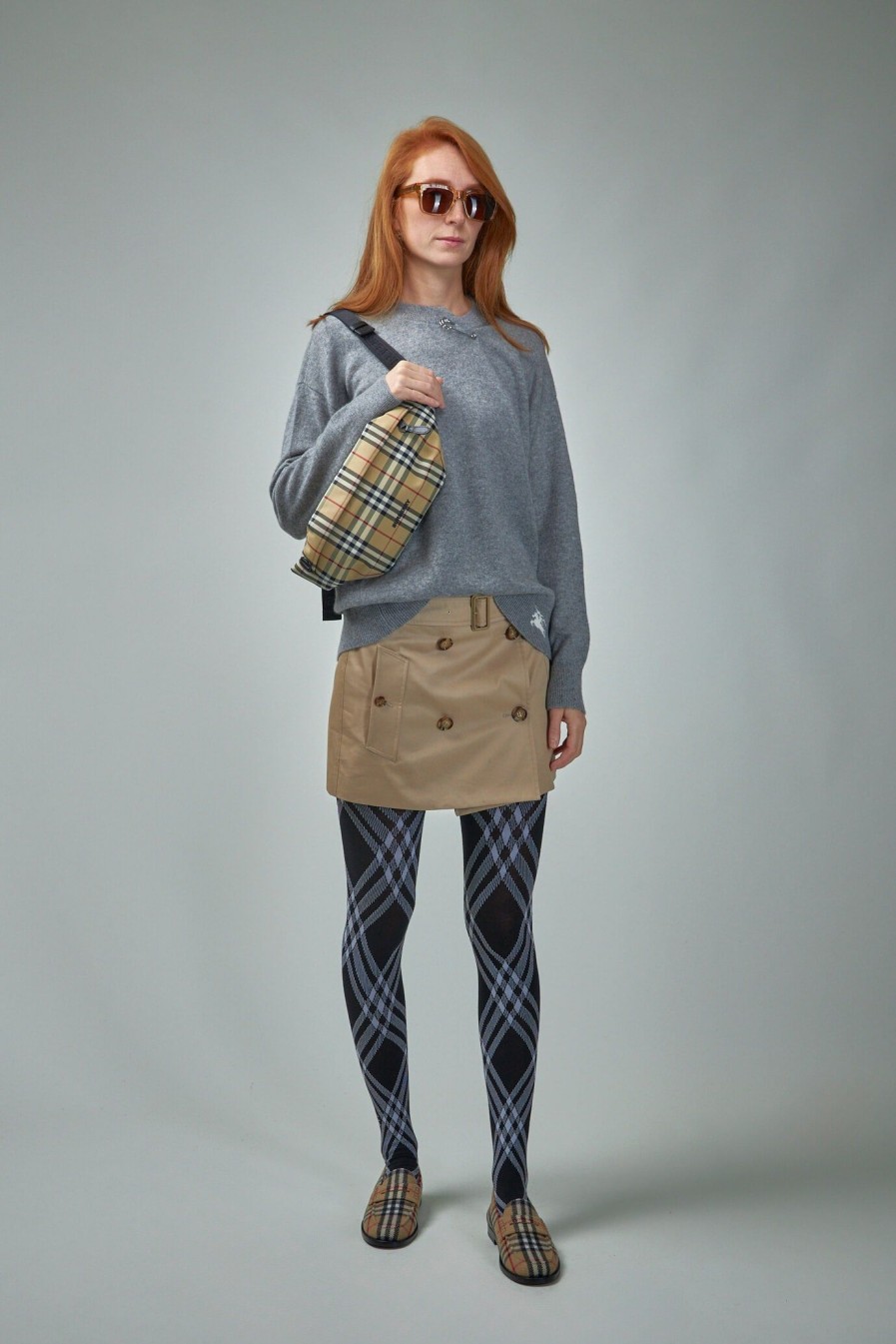 Burberry Check Wool Blend Tights Online