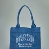 Ganni Large Easy Shopper Denim Wholesale