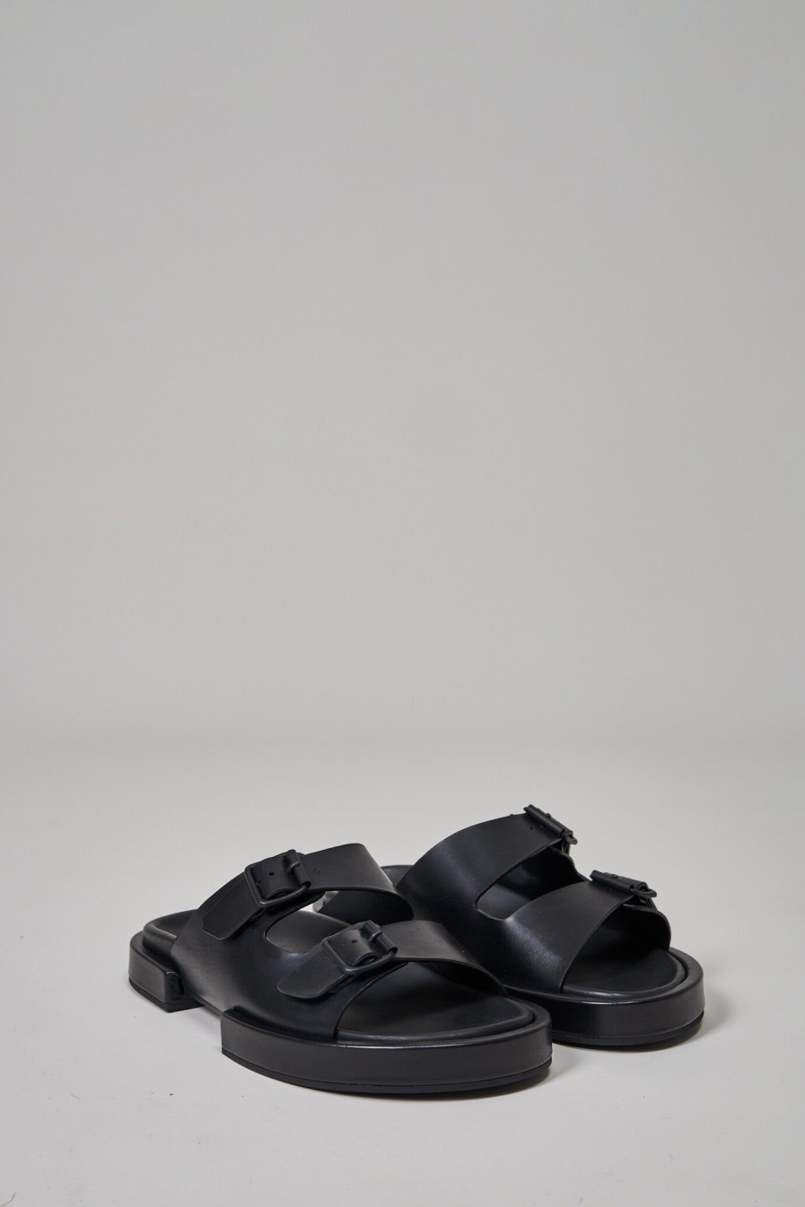 Ann Demeulemeester Henri Block Sandals Elbamat, Black New