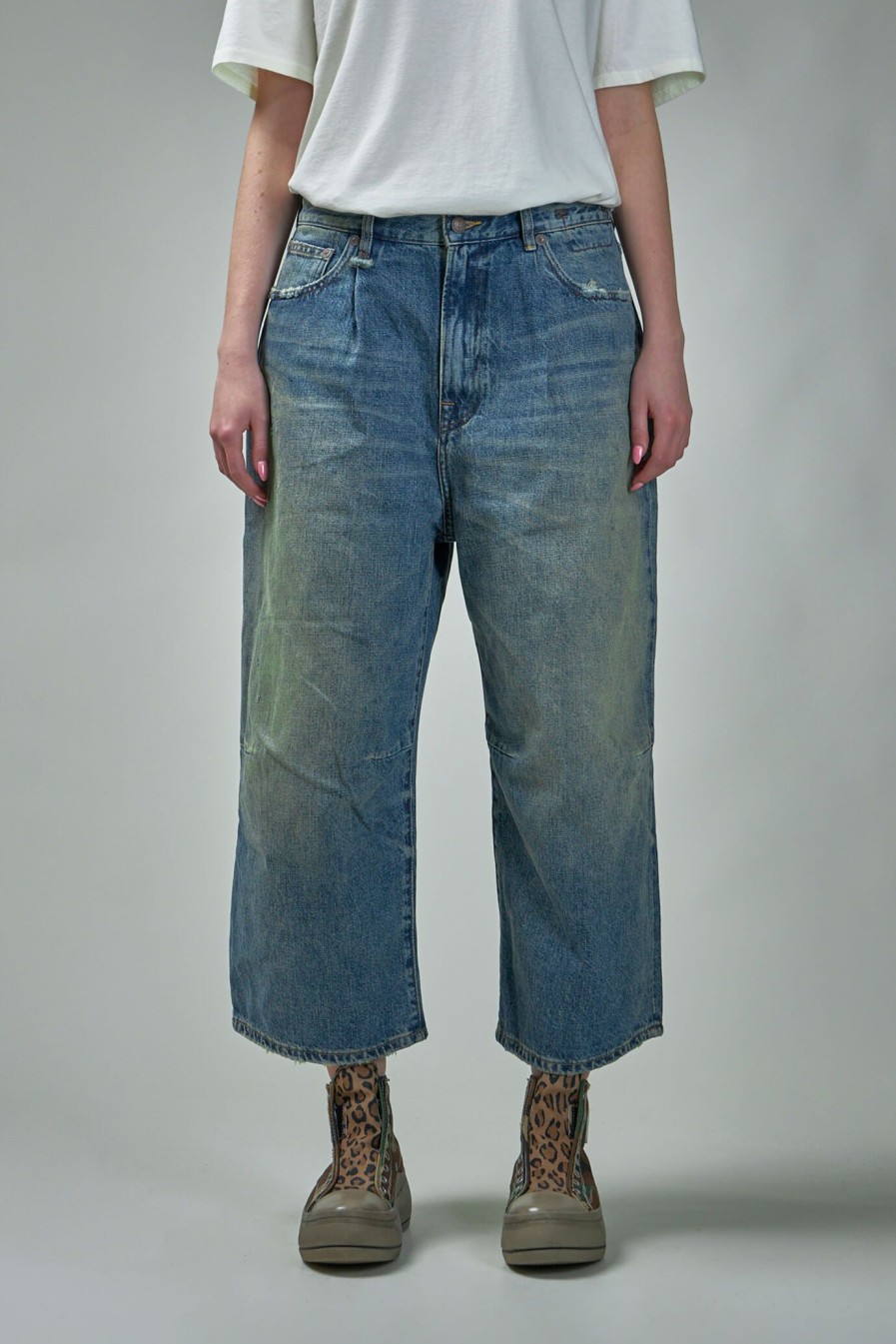 R13 Crop Wide Leg Jean Clinton Hot