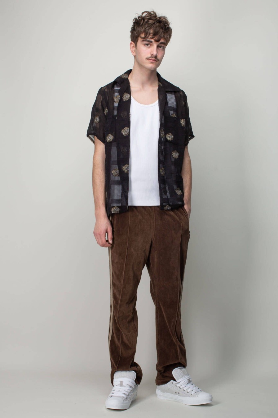 Needles S/S One-Up Shirt - Oriental Lame Jq New