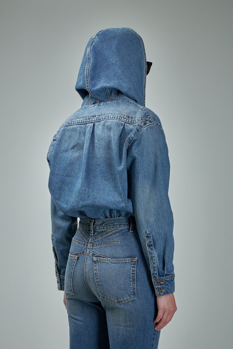 Alaïa Hood Body Stone Denim Clearance