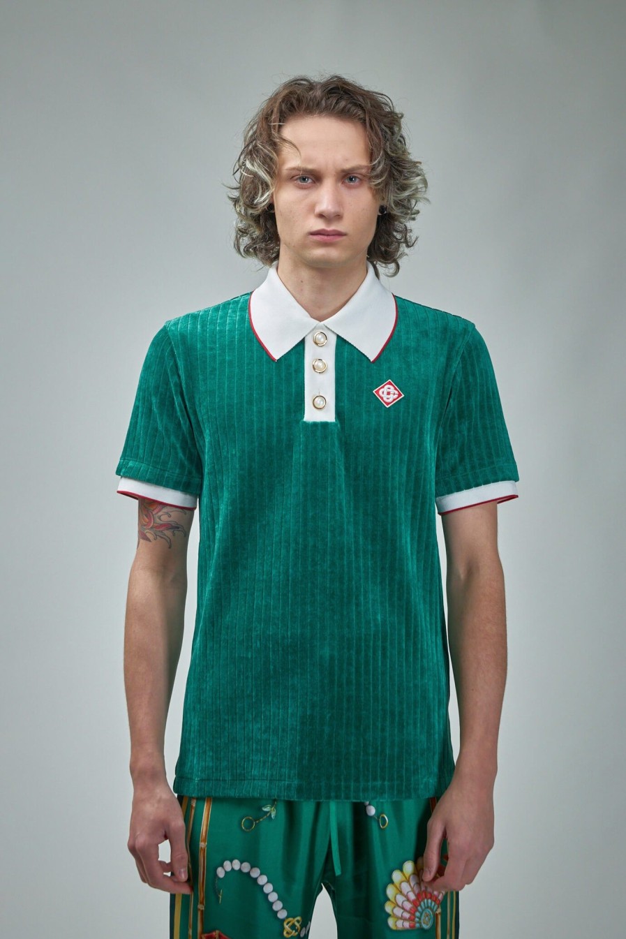 Casablanca Rib Velour Polo Online