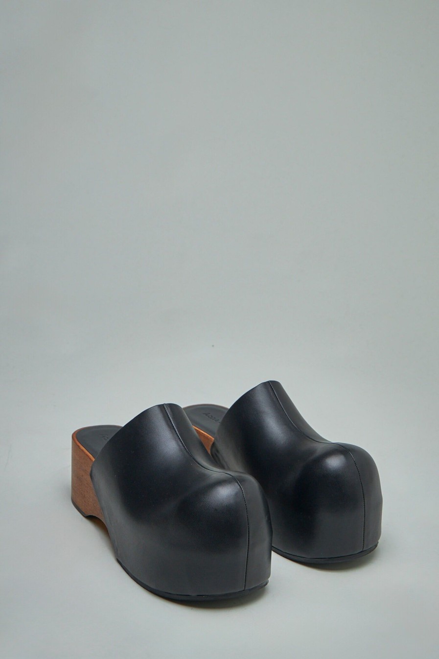 Acne Studios Leather Wood Clogs Wholesale