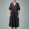 Ganni Cotton Poplin V-Neck Long Dress Best