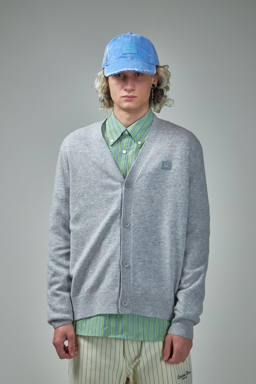 Acne Studios V-Neck Cardigan Face Hot