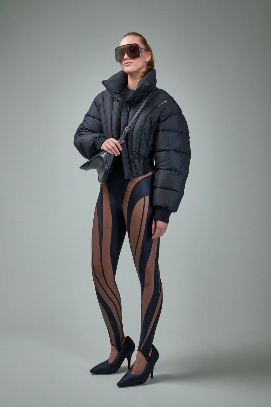 Mugler Sheer Spiral Leggings Hot