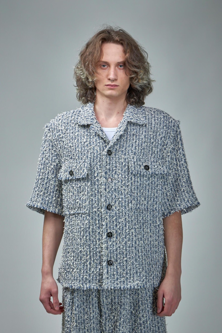 Amiri Boucle Tweed S/S Overshirt New