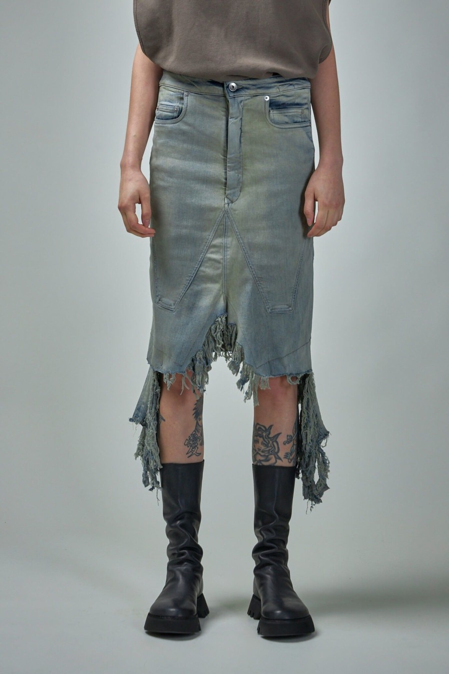 Rick Owens DRKSHDW Slivered Skirt New