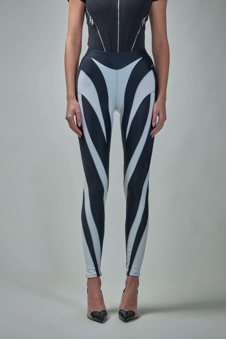 Mugler Bi-Color Spiral Leggings Online