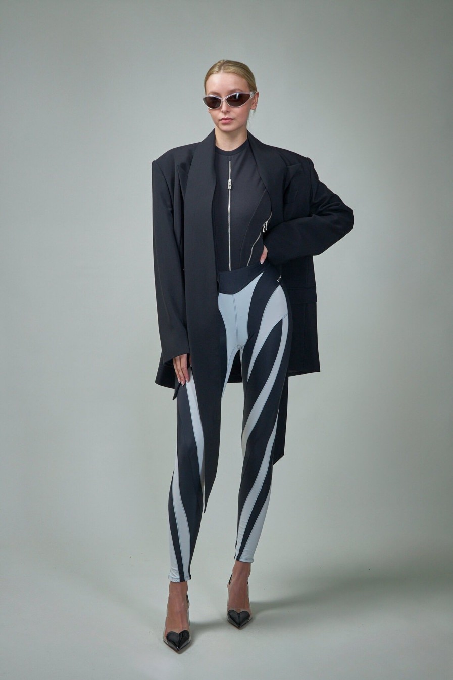 Mugler Bi-Color Spiral Leggings Online