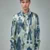 FLÂNEUR Characters Silk Hooded Shirt New