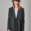 Ann Demeulemeester Agnes Slouchy Jacket Waxed , Black Hot