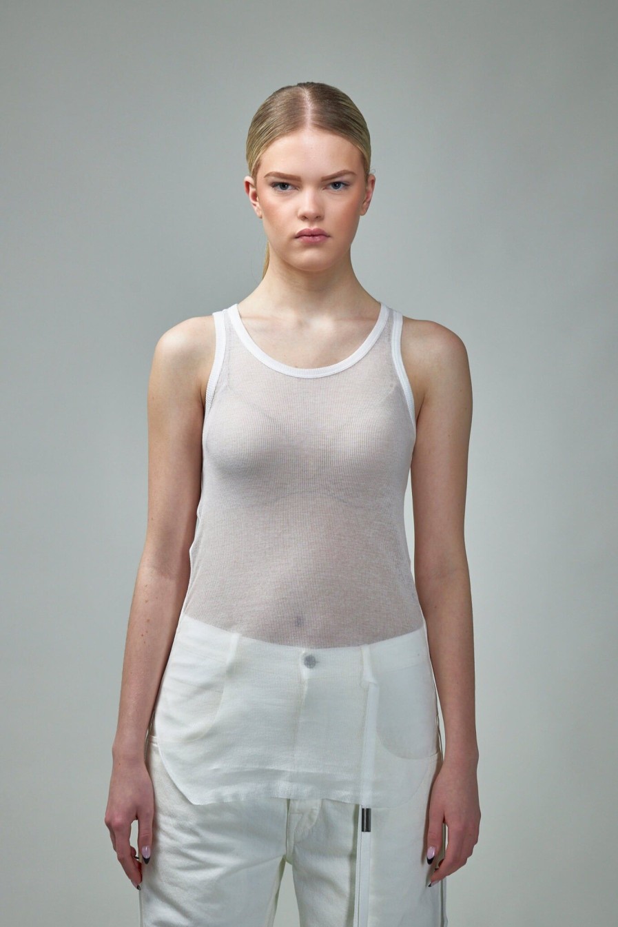 Ann Demeulemeester Mara Wrinkled Cropped Tank Top Clearance