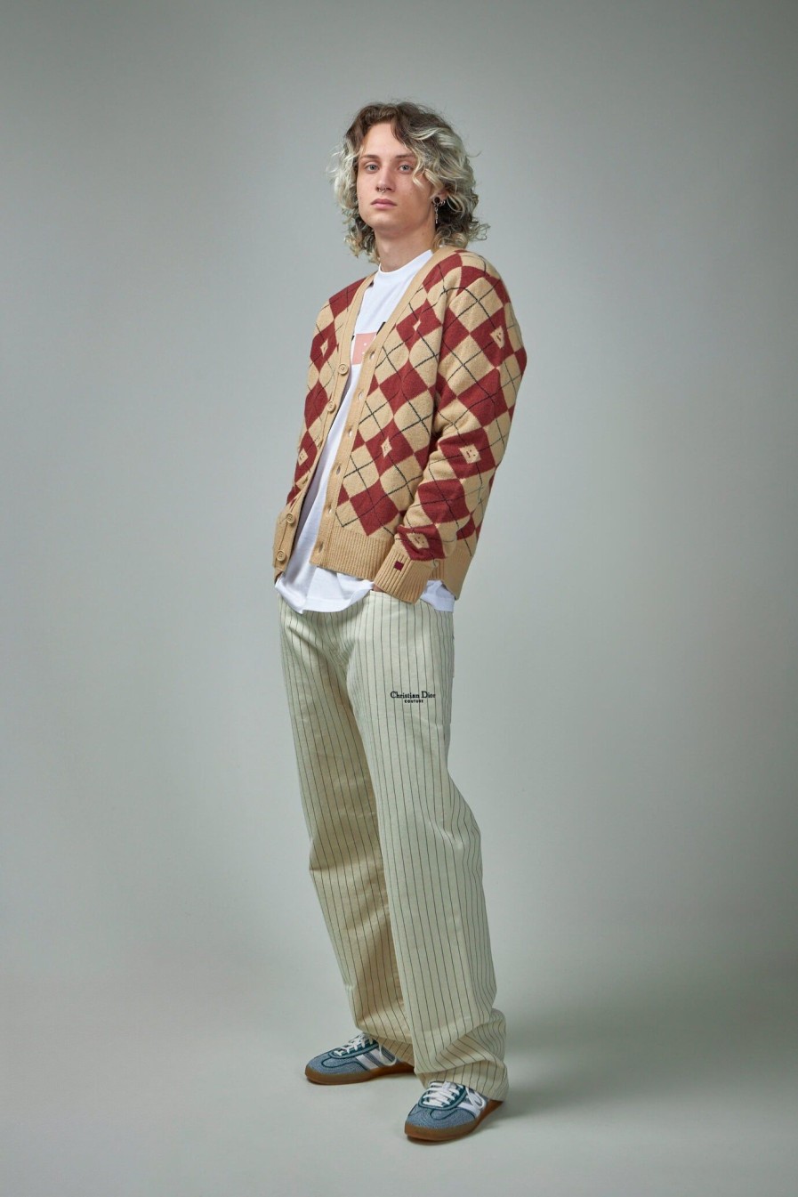 Acne Studios Argyle Jacquared Cardigan Clearance