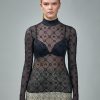 Marine Serre Moongram Mesh Flock High Neck Top Wholesale