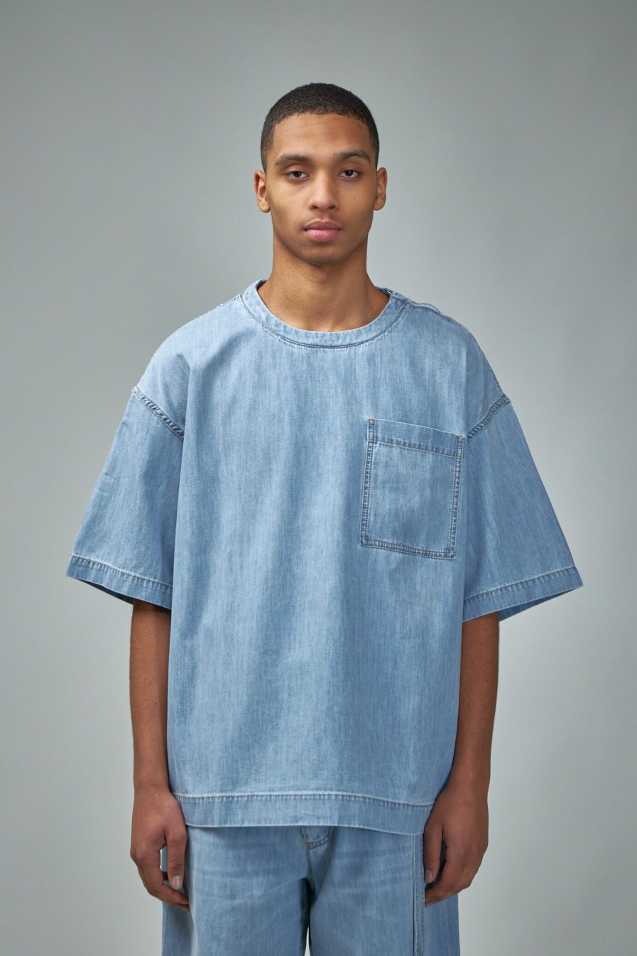 Bottega Veneta T-Shirt Bleached Light Denim Clearance