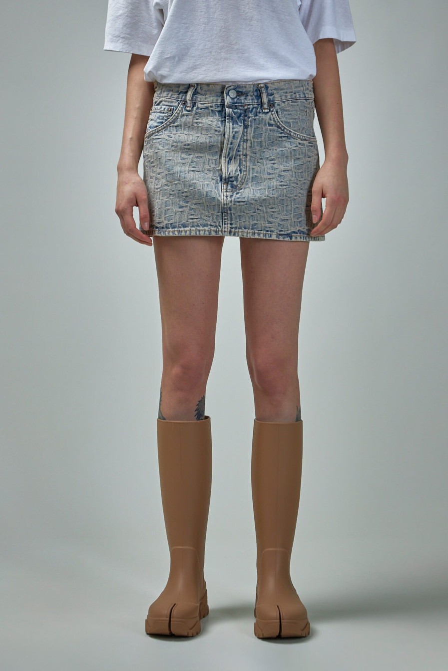 Acne Studios Monogram Denim Mini Skirt Clearance