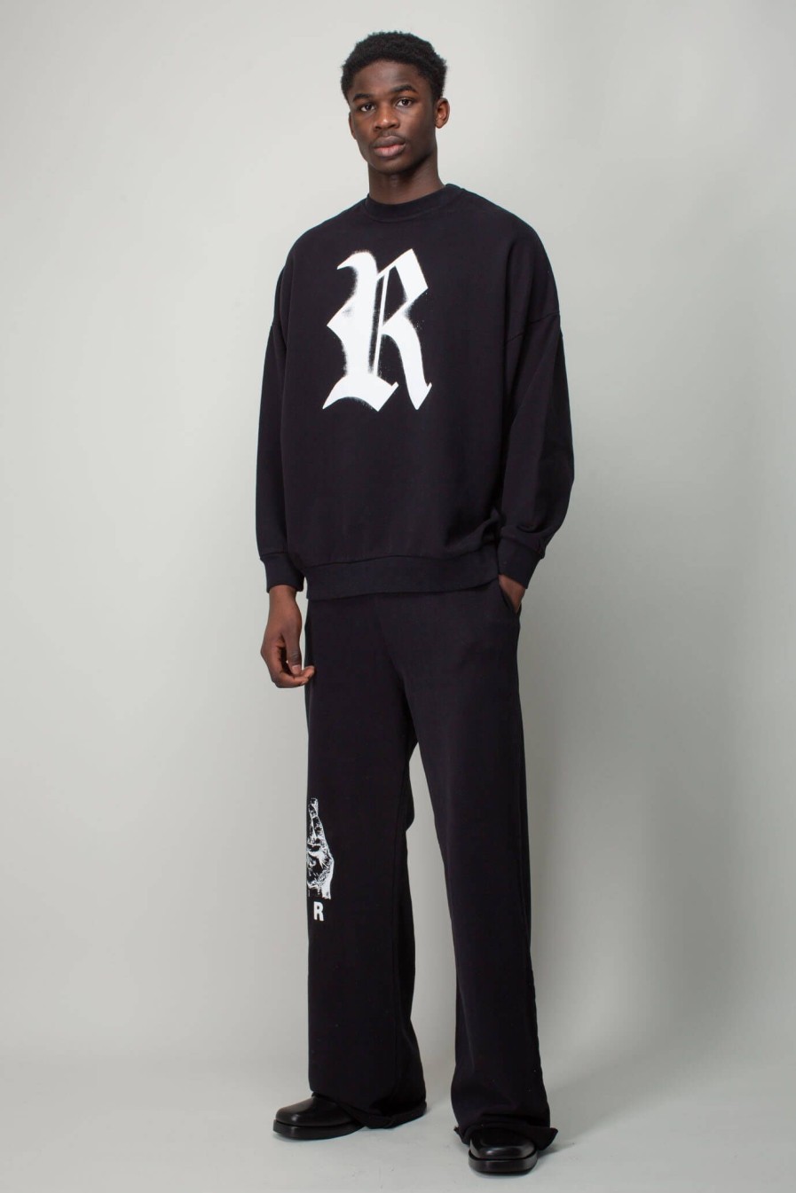 Raf Simons Oversized Crewneck Sweater With R Print Online