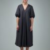 Ganni Cotton Poplin V-Neck Long Dress Online