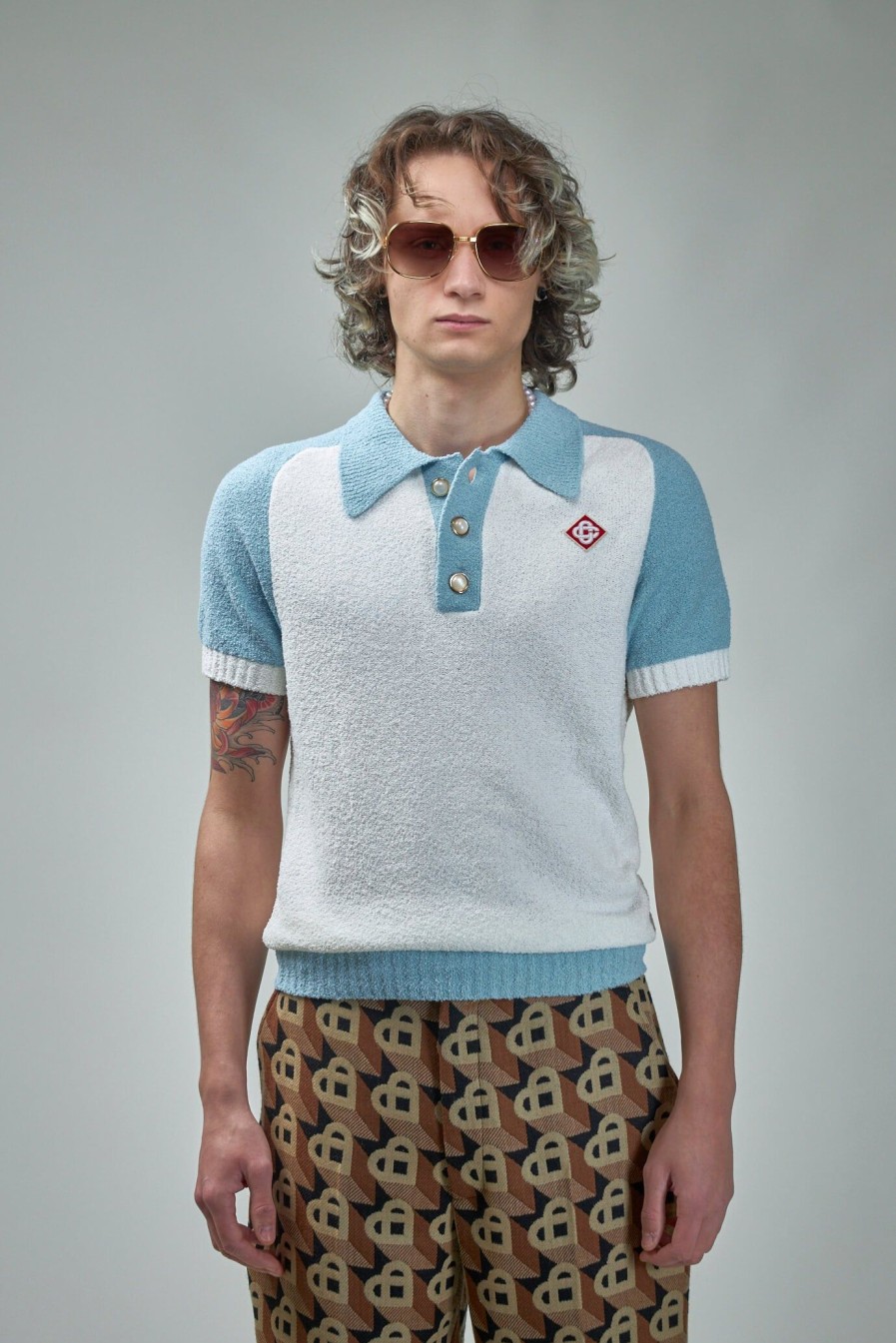 Casablanca Raglan Boucle Polo Clearance