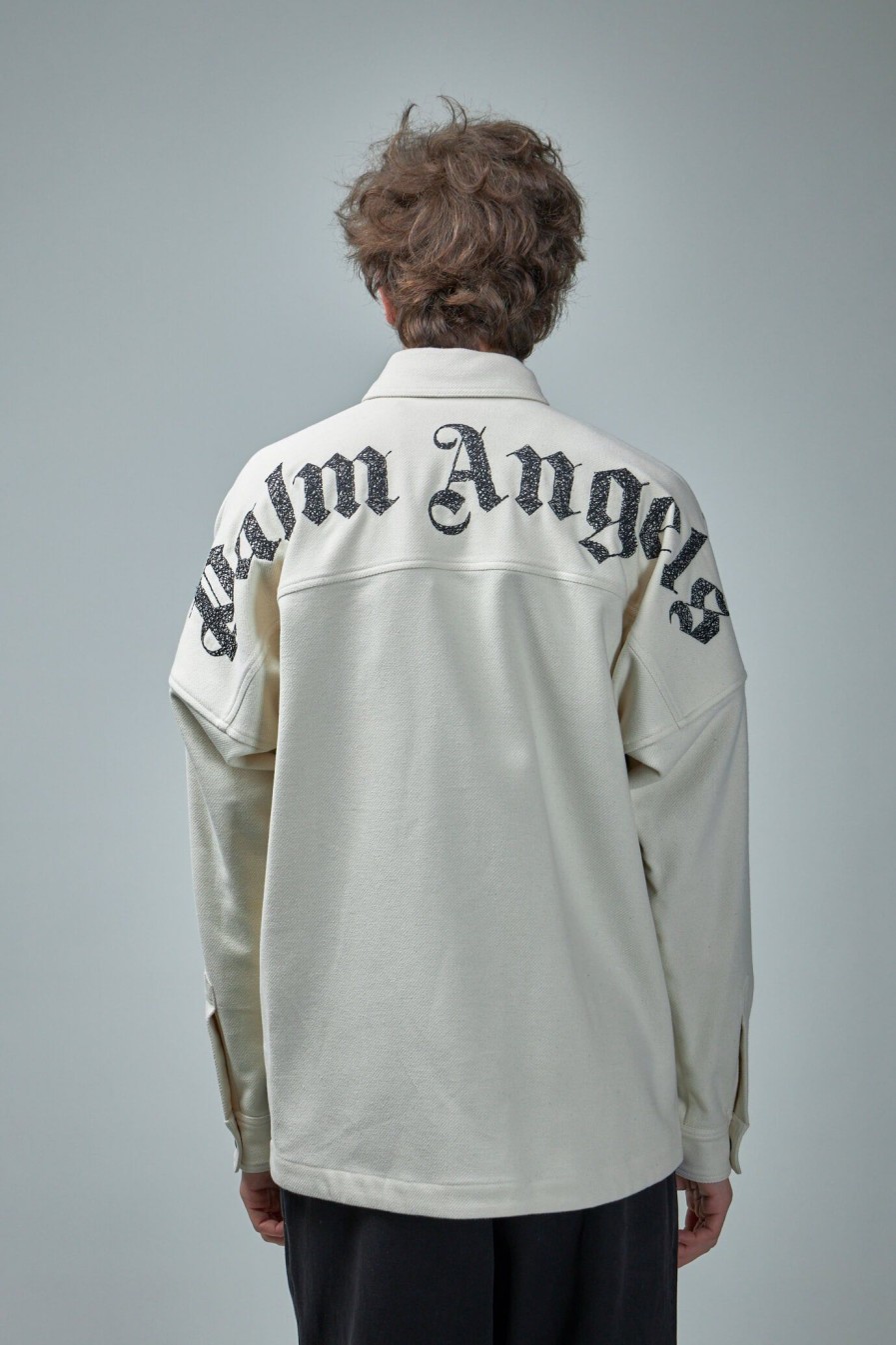 Palm Angels Back Logo Check Overshirt Clearance