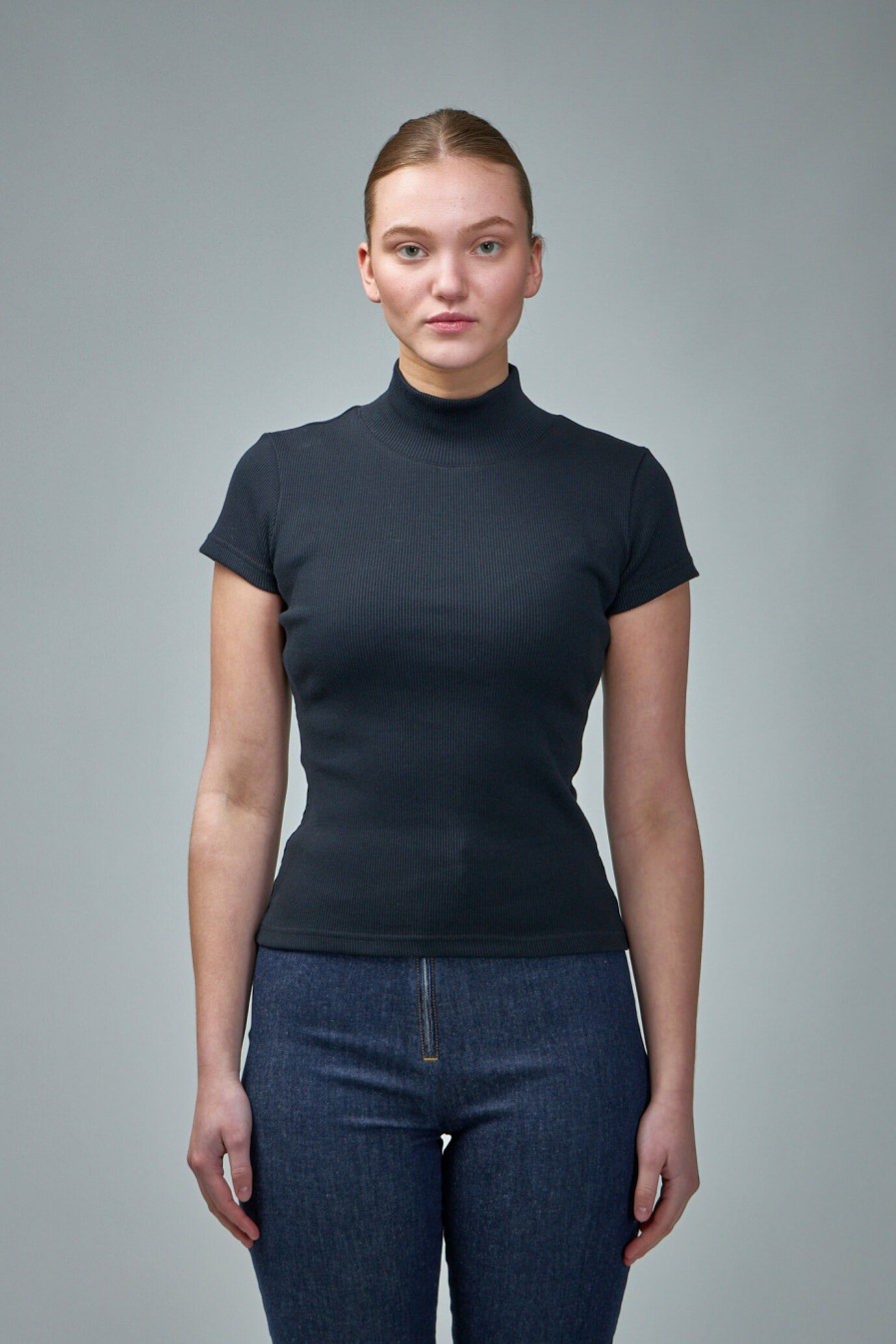 Alaïa Turtleneck Top Compact Cotton Rib Wholesale