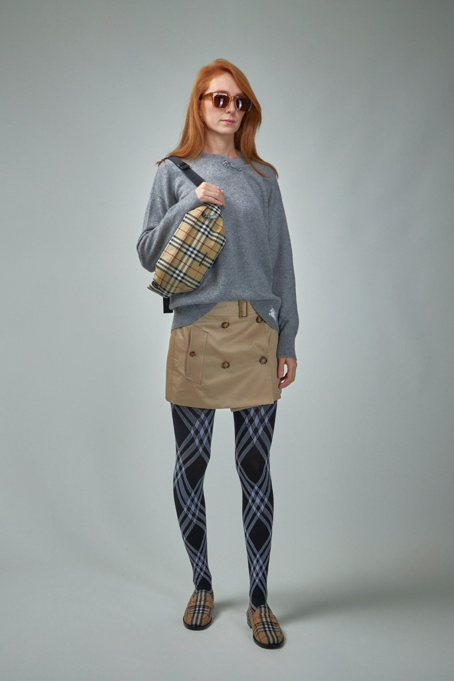 Burberry Check Wool Blend Tights Hot