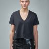 Courrèges V Neck Cropped T-Shirt Hot